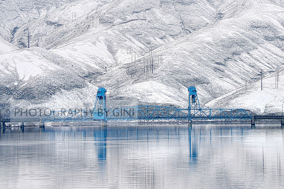 The Blue Bridge Winter Reflection